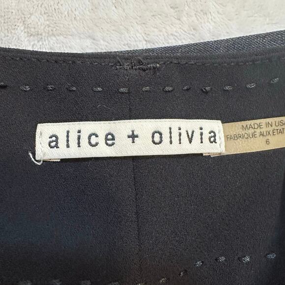 Alice + Olivia Pleated Front Black Pants sz 6 - Picture 2 of 7
